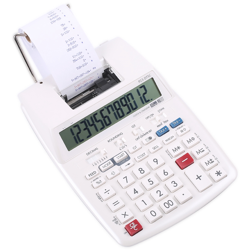 Commercial Printing Calculator - Computerbatterij of wisselstroom P23-DTSC Tweekleurendruk Rekenmachine