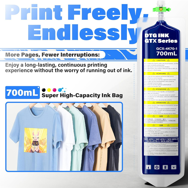 700ML DTG Textiel GTX Inktzak  - Direct To Garment Ink recensie en prijs