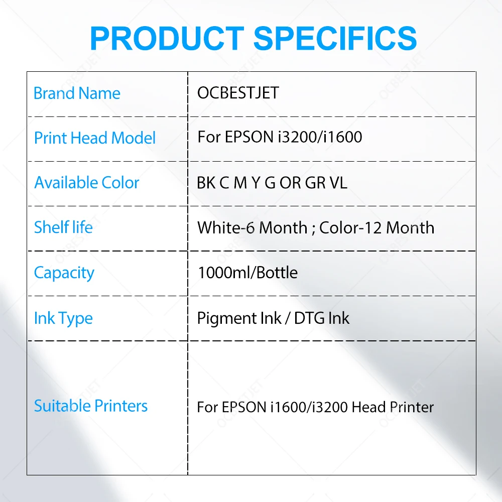 1000ML/Fles DTG Inkt Textiel I - Direct To Garment Ink recensie en prijs